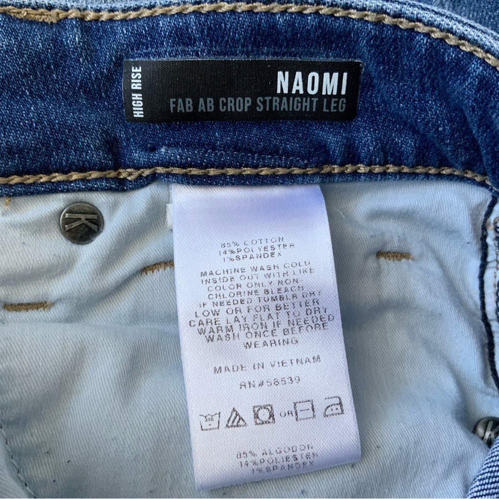 KUT FROM THE KLOTH Jeans Naomi Fab Ab Crop Straight Leg Blue Size 4 - Picture 12 of 15